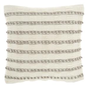 Декоративная подушка Mina Victory Life Styles с ткаными линиями и точками, цвет Light Gray