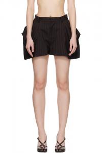 Шорты в меловую полоску Sacai, коричневый