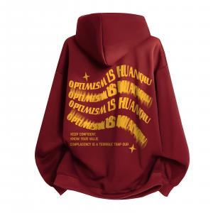 Толстовка Unisex Hooded Moderate Heavyweight HUANQIU, burgundy (желтый)