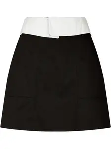 Юбка мини с контрастной отделкой Tomboy, черный
