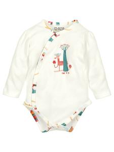 Nini Боди с длинными рукавами в лесном пейзаже, белое