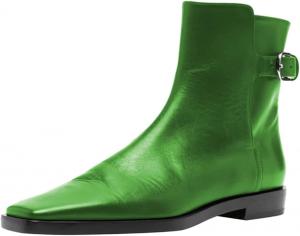 Женские классические ботильоны с квадратным носком, регулируемым ремешком и пряжкой, на щиколотку, с низким каблуком-блоком, повседневные ботинки для прогулок, размеры 4-16 US Wansseny, Green