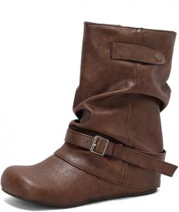 LYYSKY Женский ремень с пряжкой, повседневные удобные короткие сапоги. Пожалуйста, смотрите таблицу размеров и описание товара. Размеры US4-US17/EU34-EU50, Coffee(Pu)