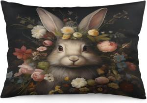 MaSiledy Декоративная наволочка с кроликом и цветами Pattern-3