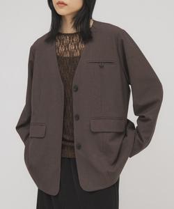 Куртка без воротника Kbf, цвет Brown And Other Colors