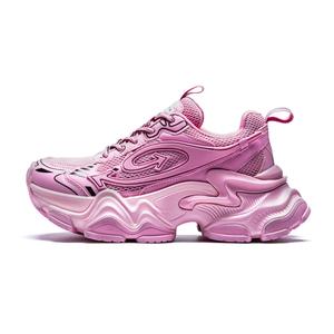 KUX Женские массивные кроссовки низкие радужно-розовые персиково-розовые, цвет Peach Pink
