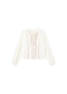 MANGO TEEN Блузка 'Gala' в крапчатом белом цвете