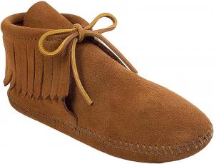 Женские классические сапоги Minnetonka с бахромой на твердой и мягкой подошве, Softsole Brown