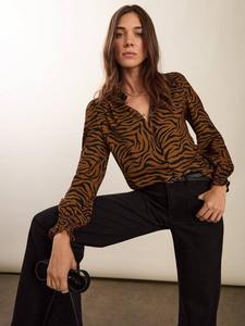 Блузка Sabrina с тигровым принтом Baukjen, Chocolate/Multi