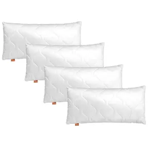 Подушка 40 х 80 см, комплект из 4 шт., спальные подушки, 100% микрофибра, подходит для аллергиков, базовая комплектация 100 sleepling