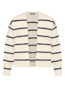 Zero Полосатый кардиган свободного кроя, кремовый/темно-синий