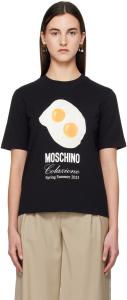 Футболка с принтом «Черные яйца» Moschino, Multi black