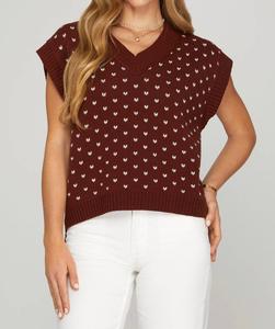 Жилет Spirit Knit темно-коричневого цвета She + Sky, темно-коричневый