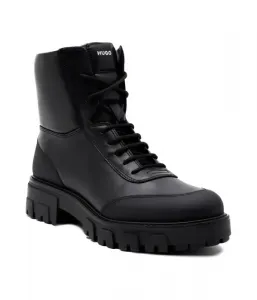 Кожаные ботильоны Axel LacePaddedB-N Hugo, черный