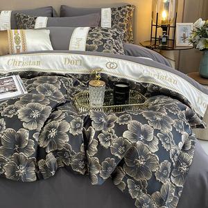 FUANNA Комплект постельного белья 1,8 м, 4 предмета, 200x230 см, цвет розово-серый