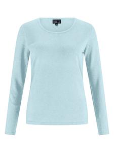 Шелковый свитер с круглым вырезом, светоотражающий светло-зеленый CASH-MERE.CH