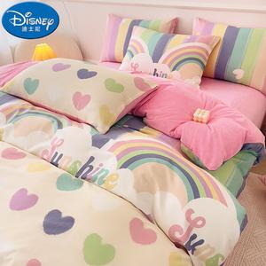 Disney Комплект постельного белья на 120 см, 3 предмета, простыня, пододеяльник 150x200 см, флис, хлопок, Little Rainbow
