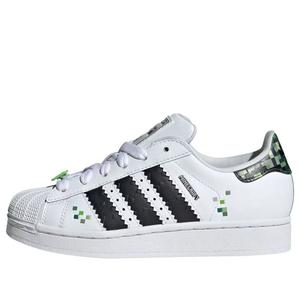 Кроссовки (GS) adidas x Minecraft Superstar Creepers 'White Core Black', белый