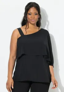 Асимметричная блузка Ulla Popken, Black