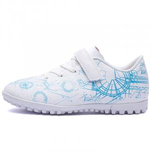 Футбольные бутсы детские с низким верхом, амортизирующие, износостойкие, дышащие, нескользящие Kung Fu partners, белый/синий