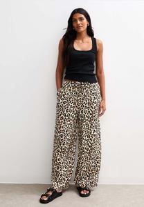 Брюки New Look LEOPARD PRINT WIDE LEG RELAXED, Brown Pattern/Brown