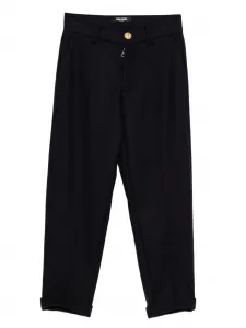 Шерстяные брюки Balmain Kids, синий