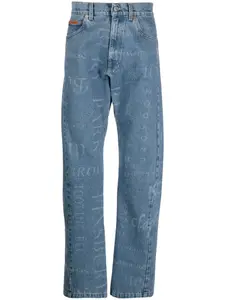 Прямые джинсы с принтом Martine Rose, синий
