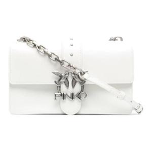 Сумка через плечо из коровьей кожи "Птица", ласточка, женская, белая PINKO