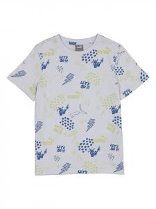 Puma Футболка "ESS+ FC AOP" кремового/синего/желтого цвета