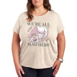 Футболка Disney's Alice in Wonderland Cheshire Cat Plus All Mad с рисунком, бежевый