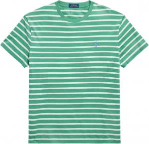 Мужская футболка POLO RALPH LAUREN из хлопкового джерси с круглым вырезом, Rl Striped Raft Green