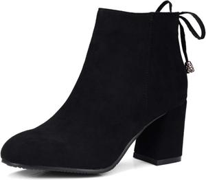 FAZAIQILUO Женские ботильоны, модный квадратный носок, толстый высокий каблук, короткие ботинки, удобное вечернее платье, зимние ботинки