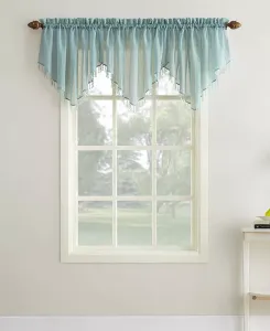 Шторный лацкан из мятой прозрачной вуали с бусинами, украшенный карнизом No. 918, mineral