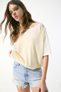 Джинсовые шорты с необработанными краями Pull And Bear, голубой