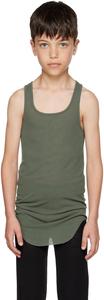 Детская зеленая базовая майка в рубчик Rick Owens