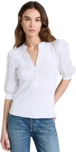 Veronica Beard женский белый топ Coralee с рукавами-фонариками