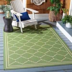 Ковер SAFAVIEH, 79 x 153 см, Washable коллекции Outdoor Courtyard - , Green & Beige, без линьки и легкий в уходе, идеален для патио, заднего двора, прихожей (CY6889-244)