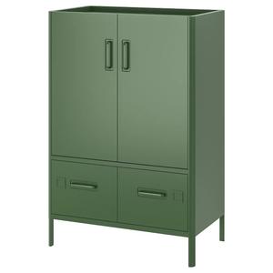 Шкаф с дверцами и ящиками IDÅSEN IKEA, 80x47x119 см, темно-зеленый