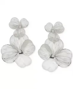 Двойные серьги-подвески с ажурными цветами серебристого тона Lonna & Lilly, seafoam