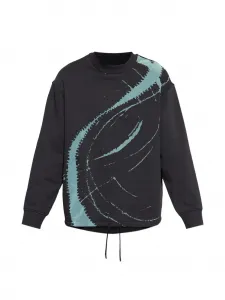 Свитшот с графическим принтом и кулиской Emporio Armani, черный