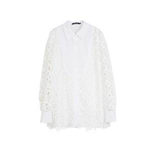 ELLE Рубашка Women's White Lapel Moderate