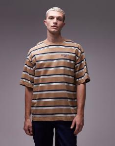 Футболка holm в бежевую горизонтальную полоску Carhartt Wip