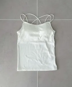 Случайная махровая майка с перекрестными лямками Archives, цвет Ivory