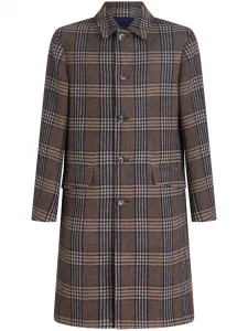 Пальто в клетку ETRO, коричневый