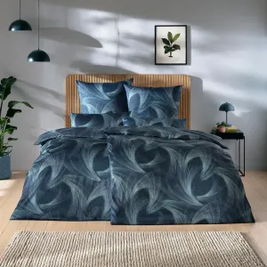 Комплект постельного белья Estella Mako-Satin Lino, размер 135x200 + 80x80 см + наволочка 40x80 см, цвет темно-синий