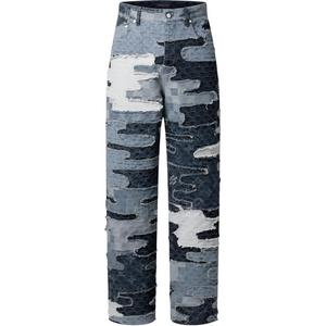 Львовские штаны для скейтбординга из денима в стиле пэчворк LOUIS VUITTON, мультиколор