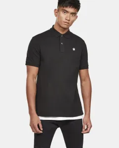 Мужская рубашка-поло G-Star Raw облегающего кроя черного цвета с коротким рукавом, черный