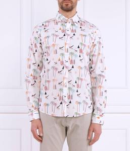 Рубашка мужская Joop! Jeans облегающего кроя с принтом пальм, белый