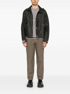 Stone Island льняная куртка с капюшоном и логотипом, черный