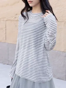 Полосатая длинная футболка Doux Belle, цвет Gray